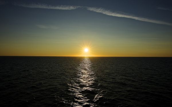 sunlight, sunset, sea, water, reflection, sky