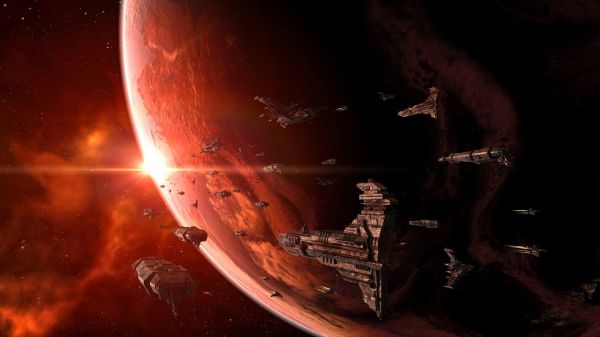 нощ, пространство, EVE Online, космически кораб, атмосфера, Caldari