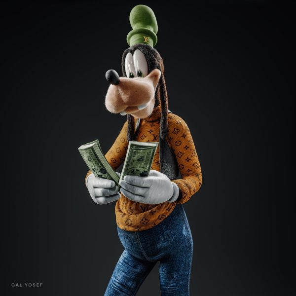 digital art,artwork,Goofy,money