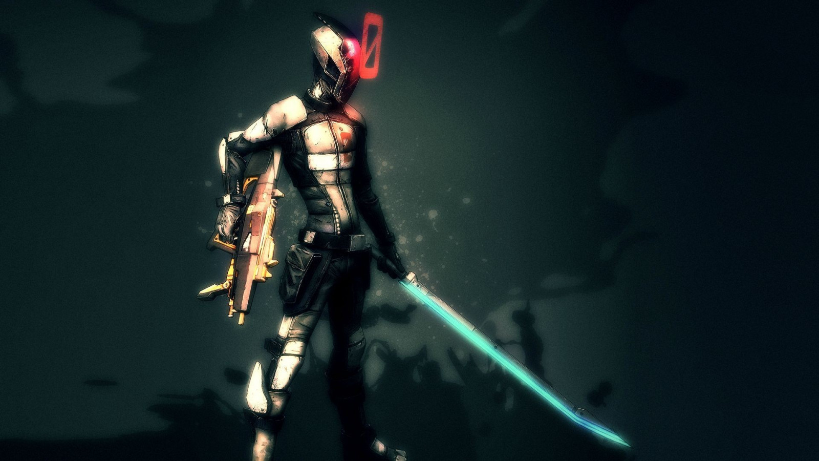 stroj, Nula, Borderlands 2, tma, Snímek obrazovky, mecha, počítač tapeta, zvláštní efekty