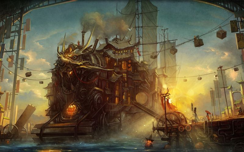 umělecká díla, Steampunk, Snímek obrazovky, loď duchů, pc hry, galéra umělecká díla, Steampunk, Snímek obrazovky, loď duchů, pc hry, galéra