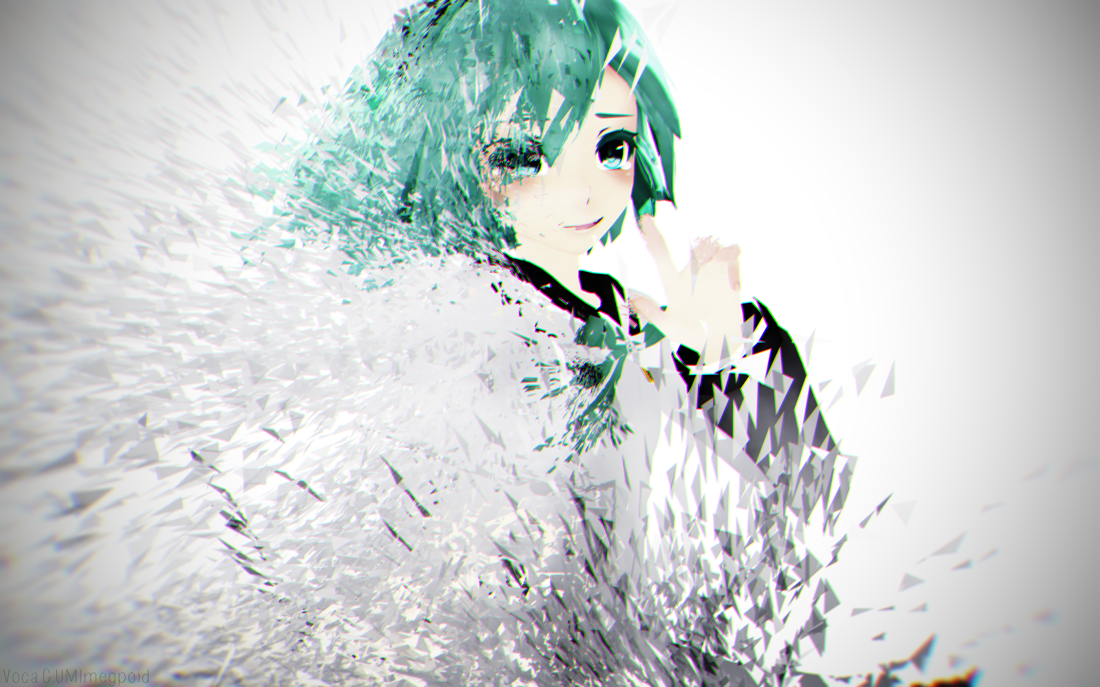 ilustrace, digitální umění, anime, anime dívky, modré vlasy, zelená, modrý, Původní znaky, rozbila, květ, sezóna, počítač tapeta, makro fotografie