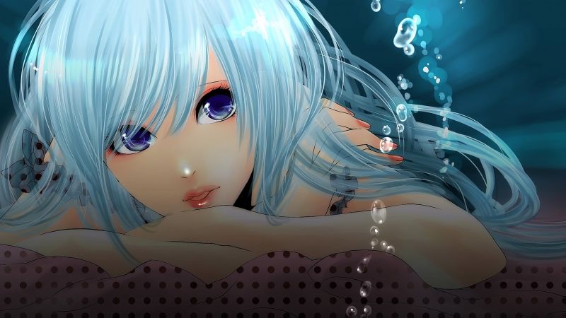 ilustrace, anime, anime dívky, modrý, Vocaloid, Hatsune Miku ilustrace, anime, anime dívky, modrý, Vocaloid, Hatsune Miku