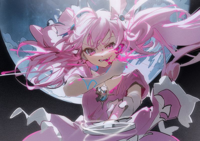 Filles anime,Cheveux roses