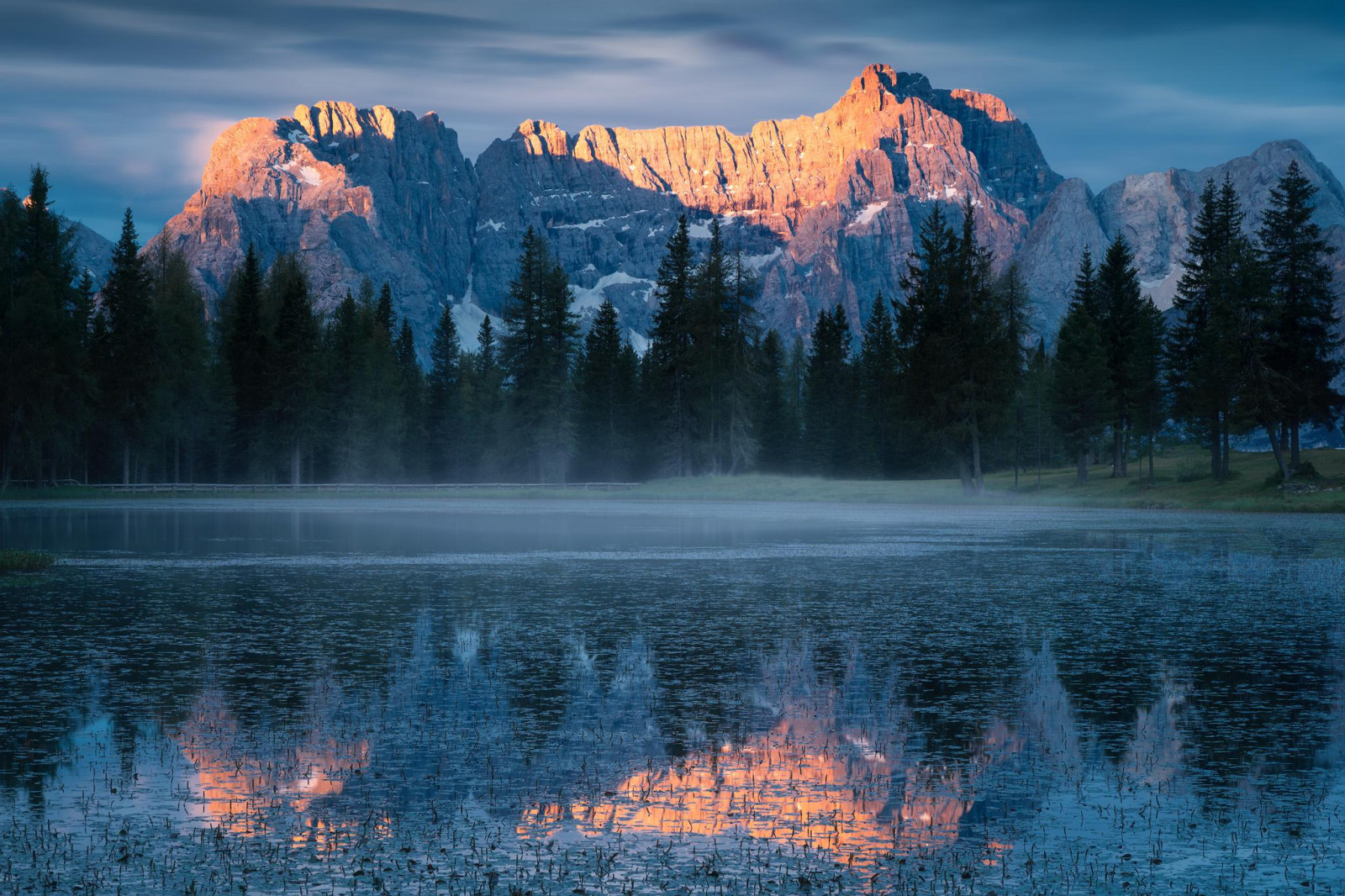 landscape, nature, mountains, lake, trees