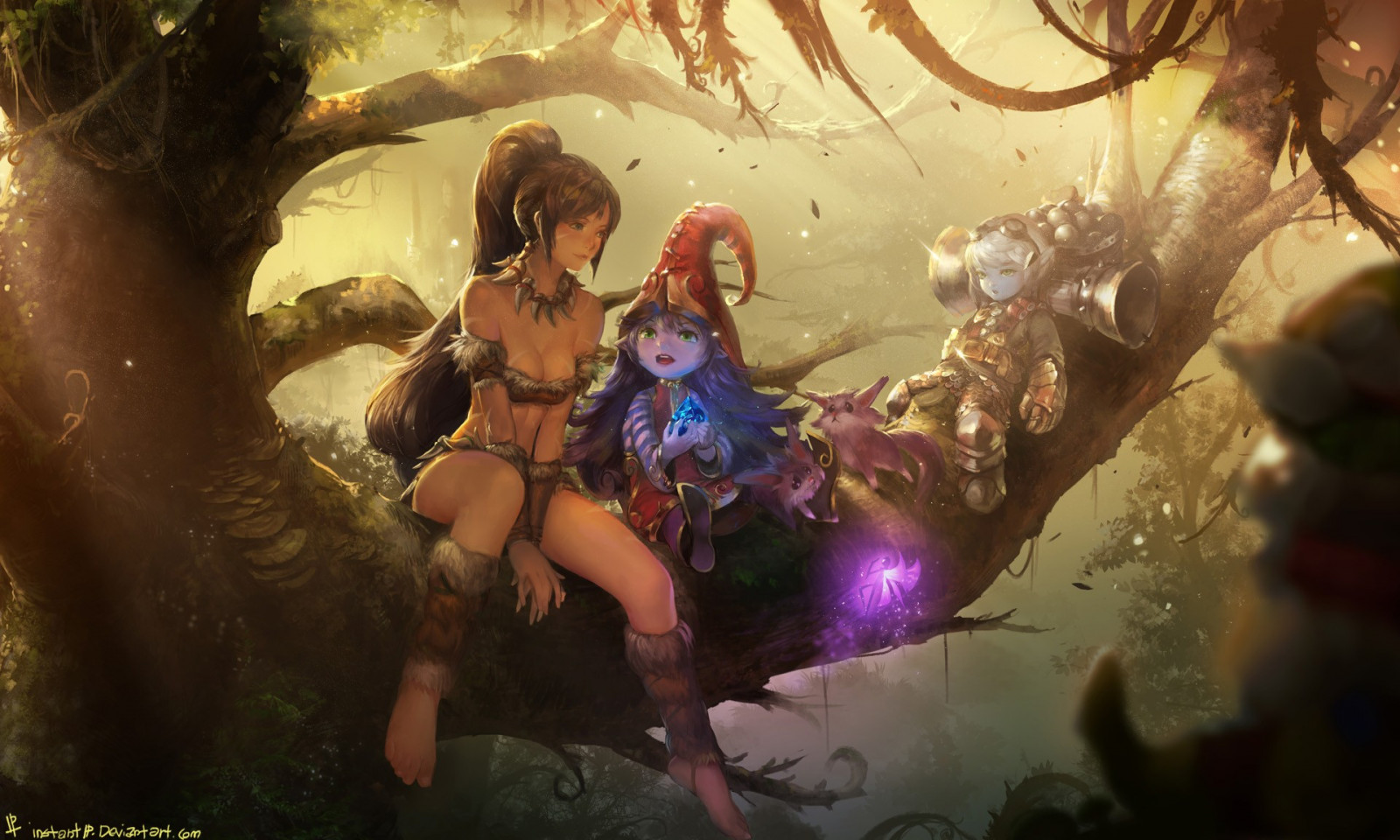 anime, League of Legends, lulu, Nidalee League of Legends, Tristana, yordle, mitologia, immagine dello schermo, sfondo del computer, personaggio fittizio