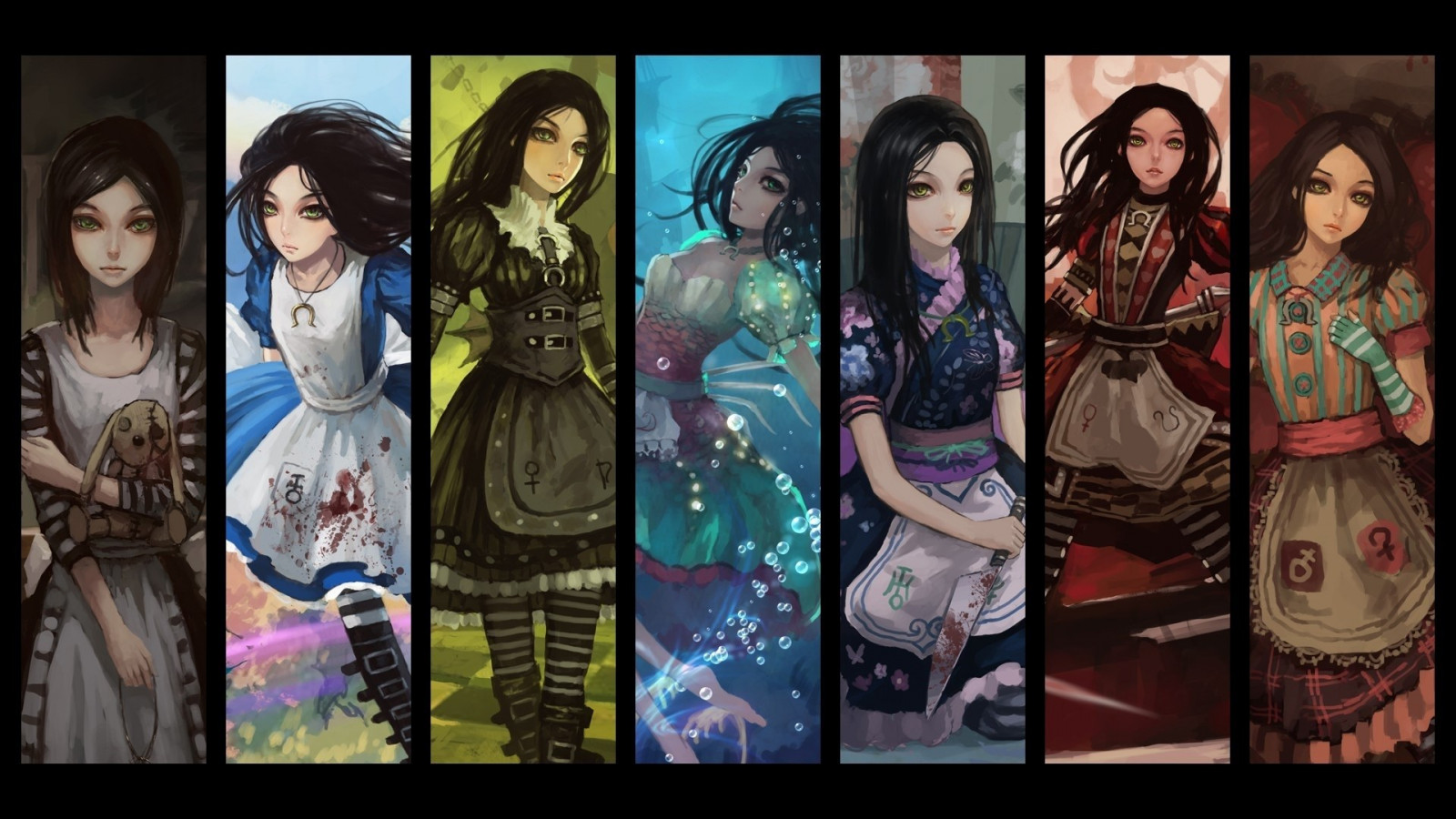 kjole, mode, Alice, Alice Madness Returns, kniv, kostume, fotomontage, mode design