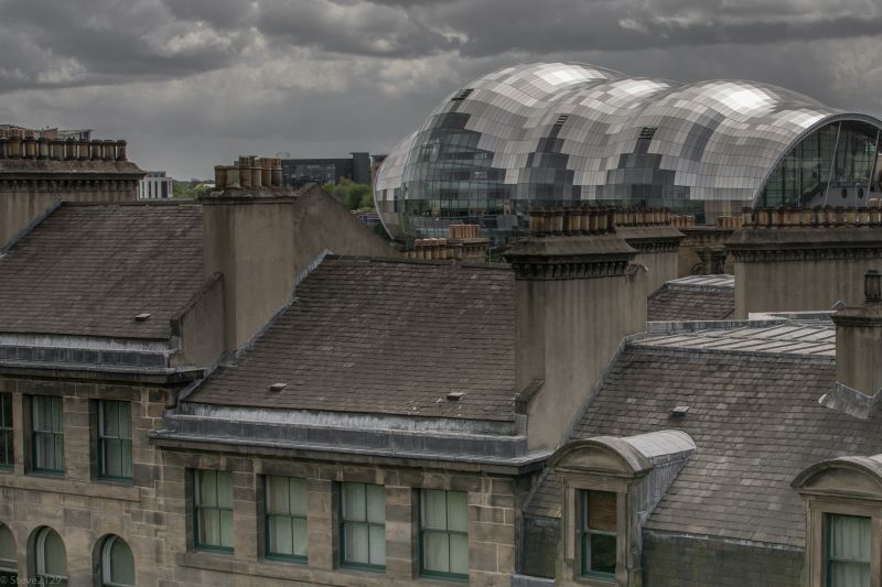 střecha, nebe, město, budova, architektura, outdoor struktura