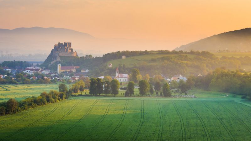 nature, landscape, trees, mist, hills, morning nature, landscape, trees, mist, hills, morning