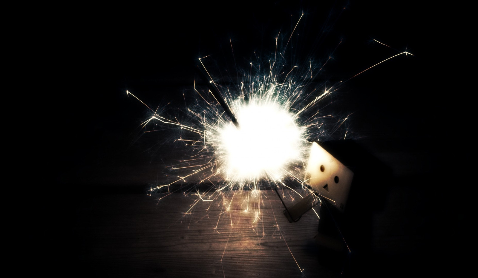 noc, ohňostroj, prskavka, Danbo, světlo, tma