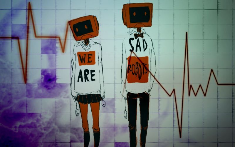 ilustración,Obra de arte,blanco,robot,tristeza,cuadrado