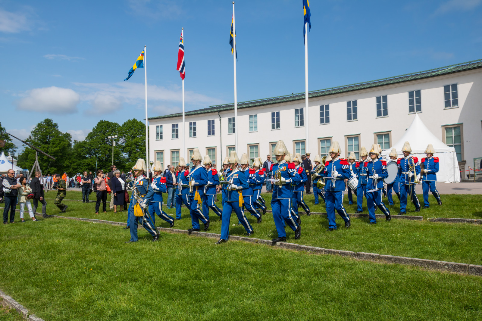 hudebník, Stockholm, Osoba, letectvo, attackfoto, g rdet, sj historiskamuseet, veterandagen, den veteránů, profese, oddíl, hudebního tělesa, pochodující, pochodový orchestr