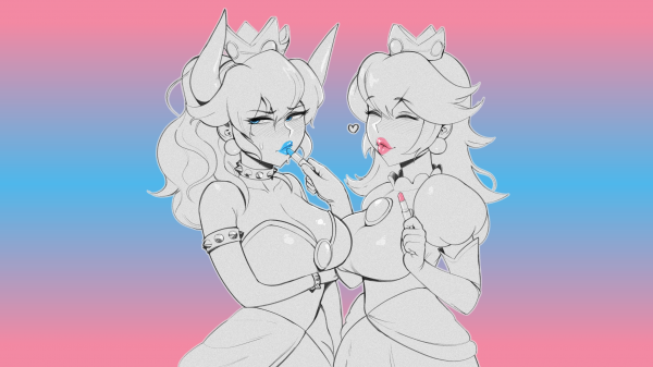 Princess Peach,lipstick,pink lipstick,Bowsette,Super Mario,gradient