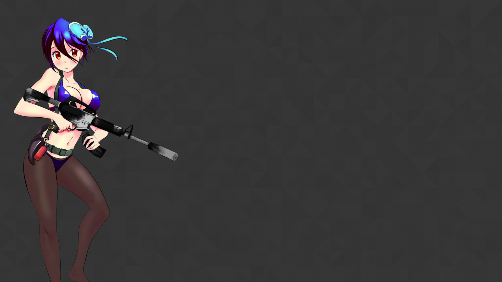 anime, Anime piger, Nisekoi, Tsugumi Seishirou, M4A1 S, strømpebukser, bikini