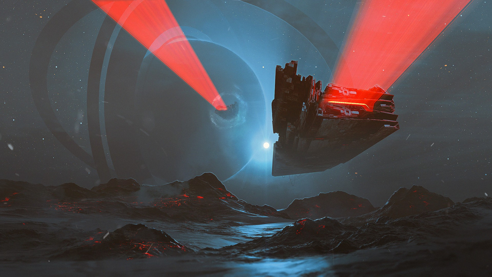 fantasy umenie, priestor, futuristický, vozidlo, lietadlo, sci-fi, screenshot, počítač tapeta, atmosféra Zeme, vonkajší priestor, geologický fenomén