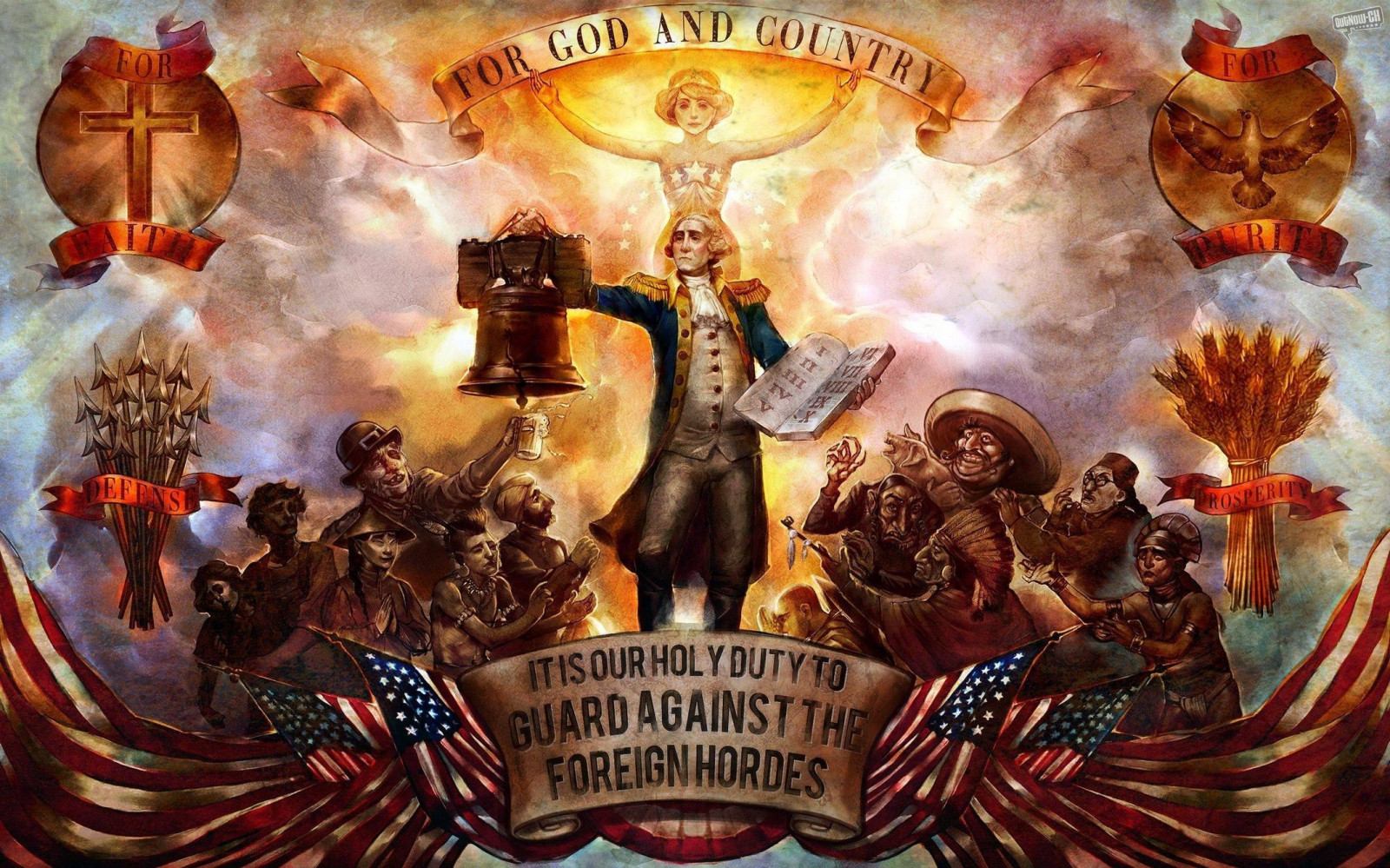 BioShock, náboženství, BioShock Infinite, mytologie, UMĚNÍ, počítač tapeta, 2125x1328 px