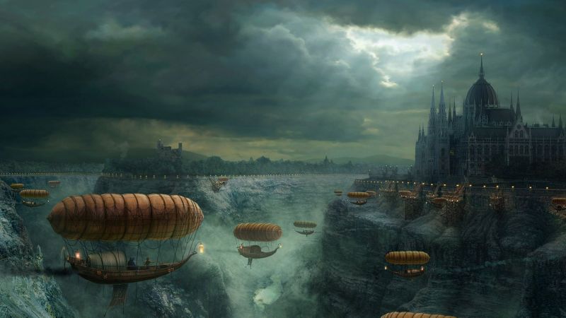 moře, panoráma města, večer, odraz, vozidlo, umělecká díla moře, panoráma města, večer, odraz, vozidlo, umělecká díla