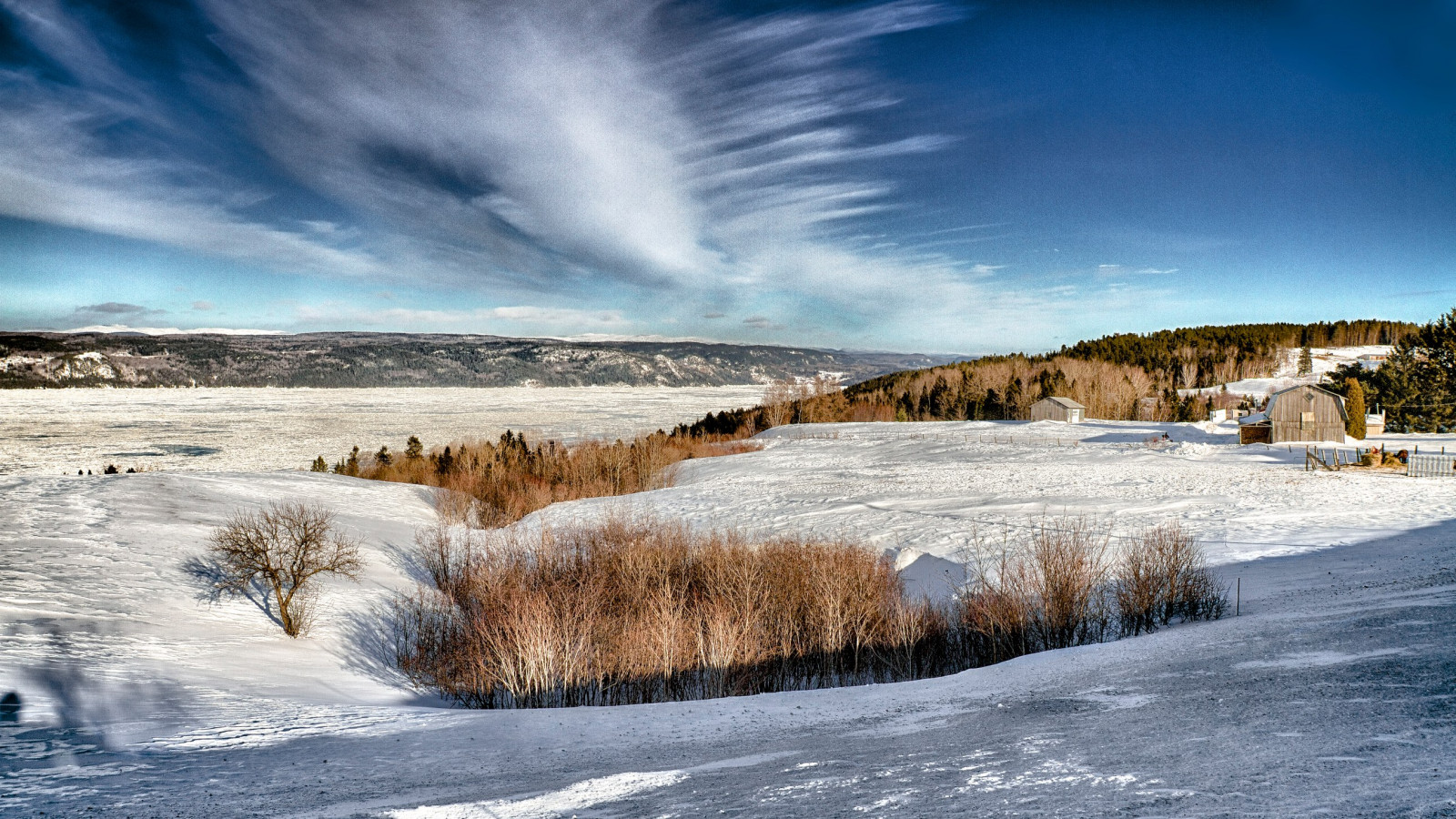 Wallpaper sunlight, landscape, sea, water, nature, reflection, snow, winter, ice, morning