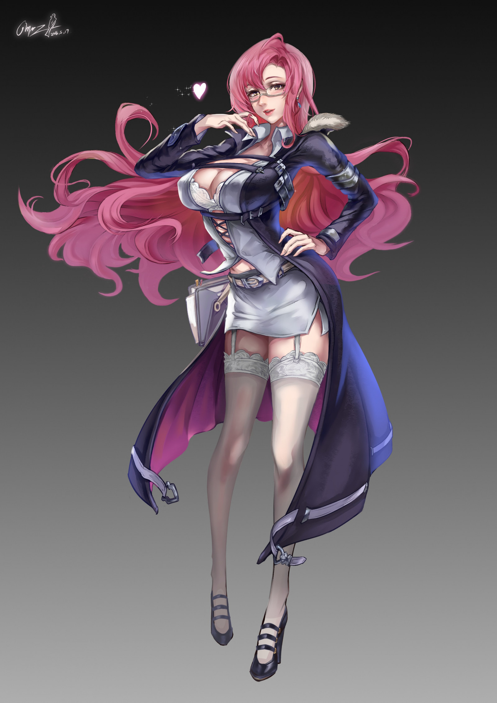 ilustrace, dlouhé vlasy, anime, anime dívky, punčochy, kreslená pohádka, výstřih, podprsenka, Hračka, open shirt, podpatky, figurka, kostýmy, akční figurka