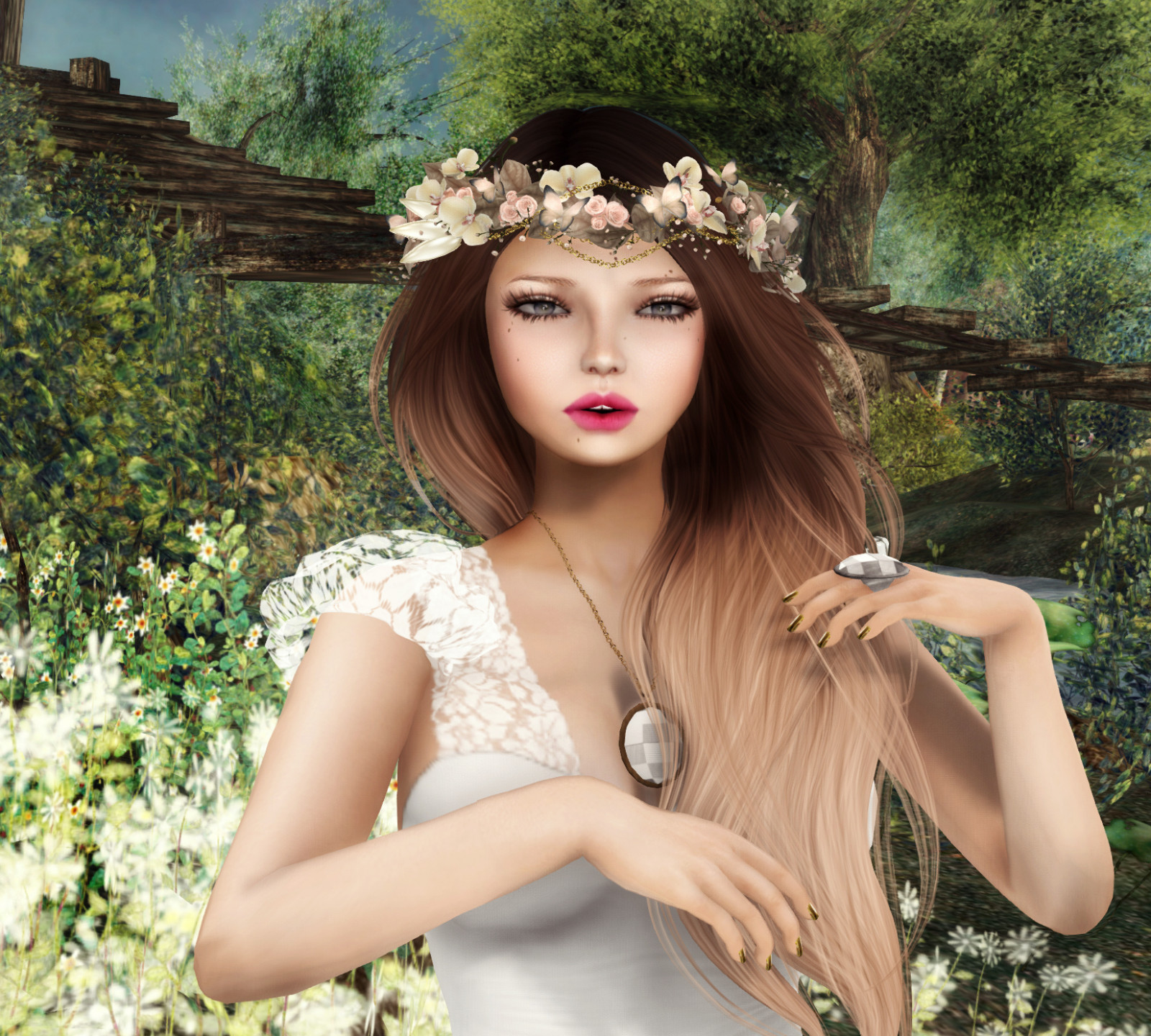 model, dlouhé vlasy, pole, šaty, móda, vlasy, letní, spodní prádlo, růžový, jaro, oblečení, romantický, vyhnanství, romantika, květ, dívka, krása, oko, dáma, věnec, kostým, chloupky, kustom9, blond, účes, plížit se, alvulo, da, posesion, miláček, portrétní fotografie, focení, hnědé vlasy, lagyo, Summerfest, kyselina, pinkacid, maai, exilehair, posesionposes, maaistore