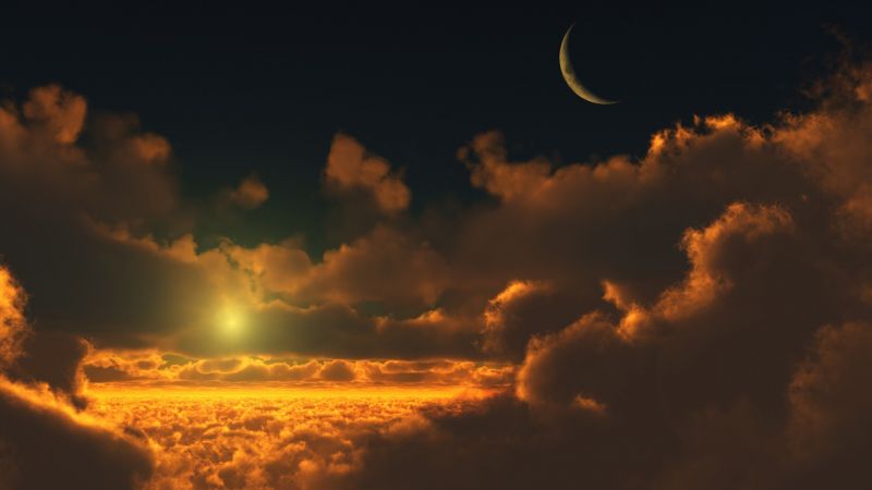 sinar matahari, matahari terbenam, langit, awan-awan, matahari terbit, Bulan sinar matahari, matahari terbenam, langit, awan-awan, matahari terbit, Bulan