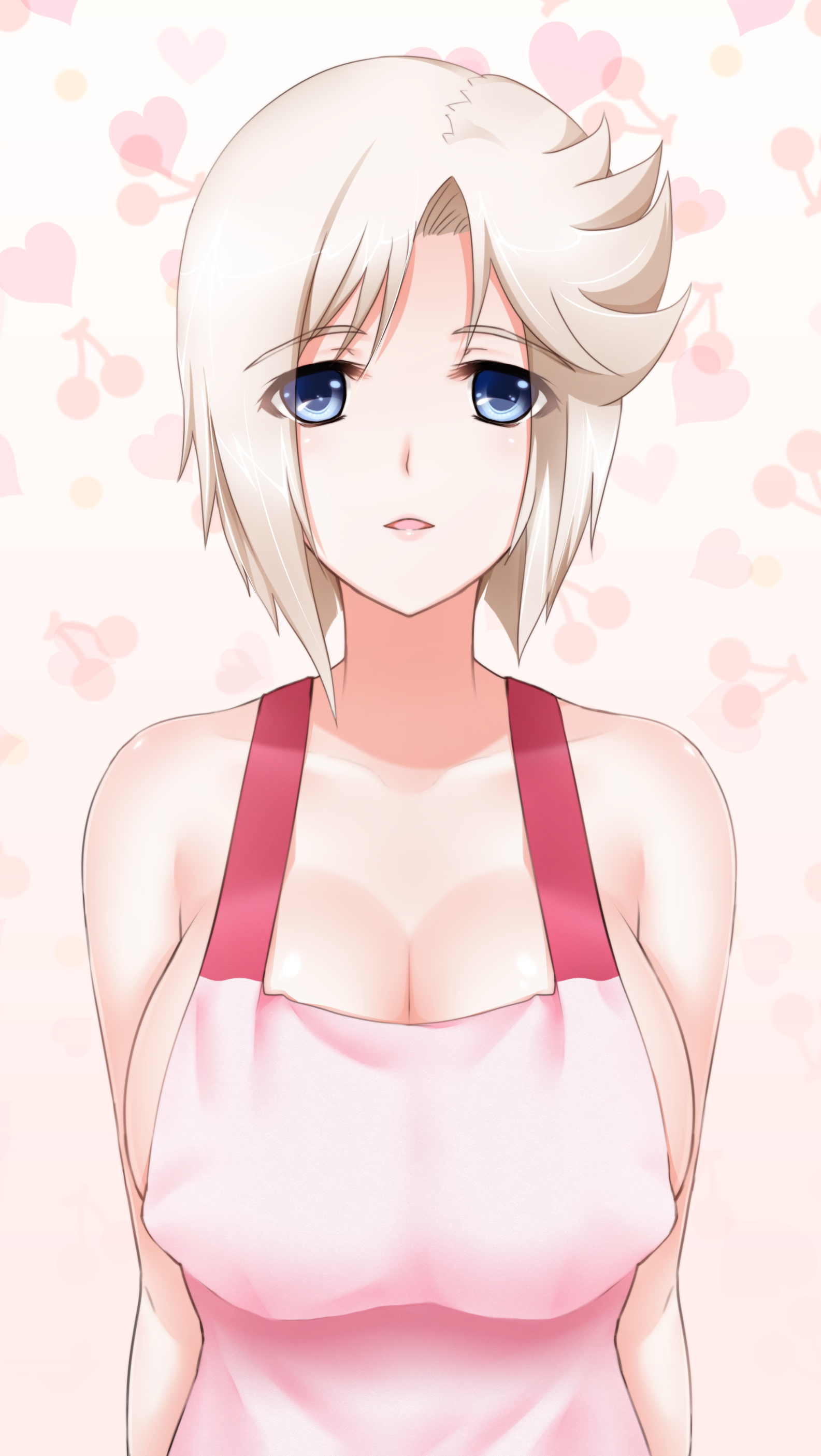 Stella Bremer, Muv Luv, decote, olhos azuis, Avental despido