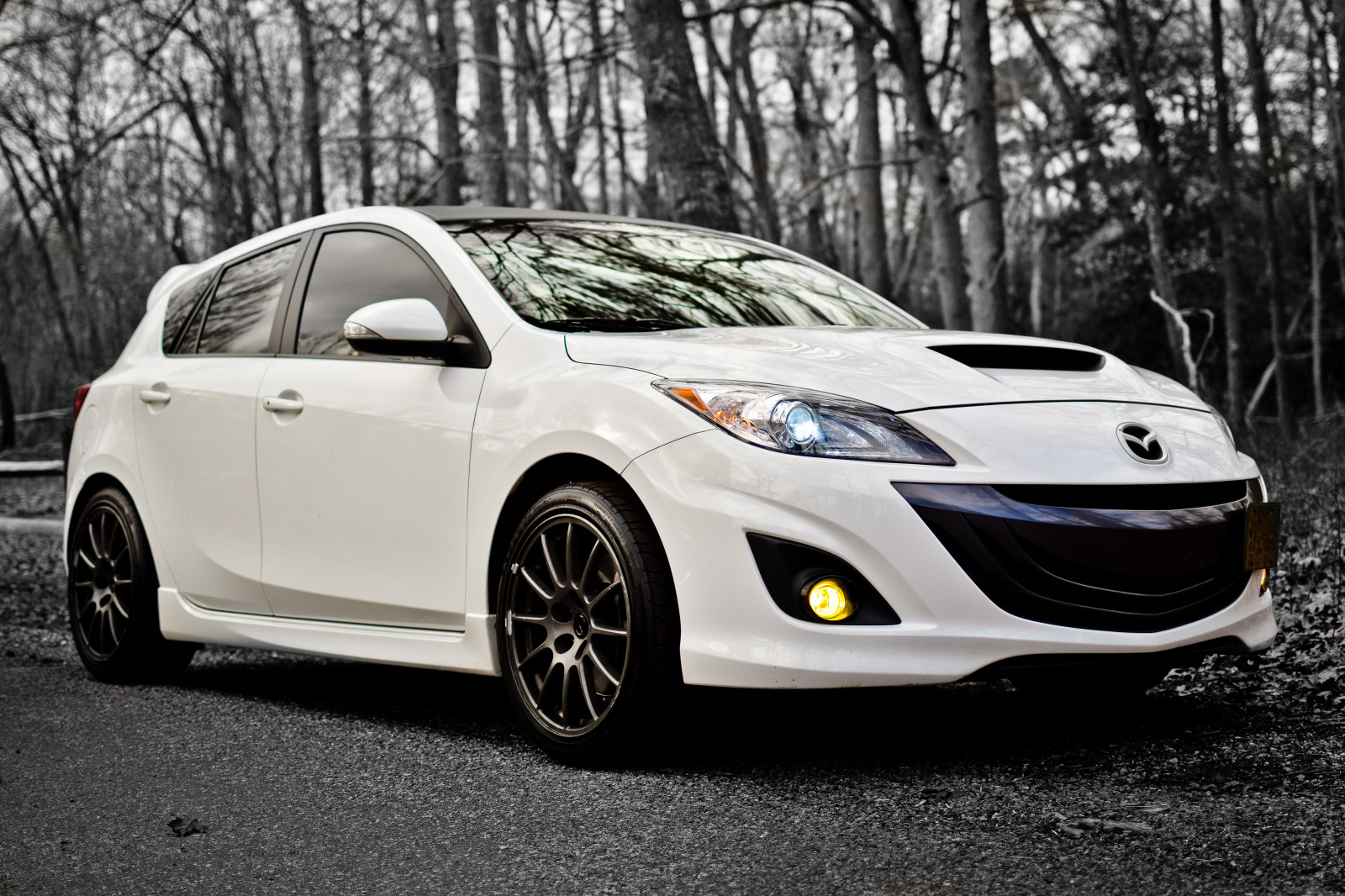 auto, hvid, sort, hed, monokrom, smil, bil, grå, Nikon, hjul, grå, Paige, køretøj, luge, Mazda, evo, Jessa, Mazdaspeed, mps, D3200, Mazdaspeed3, jessari