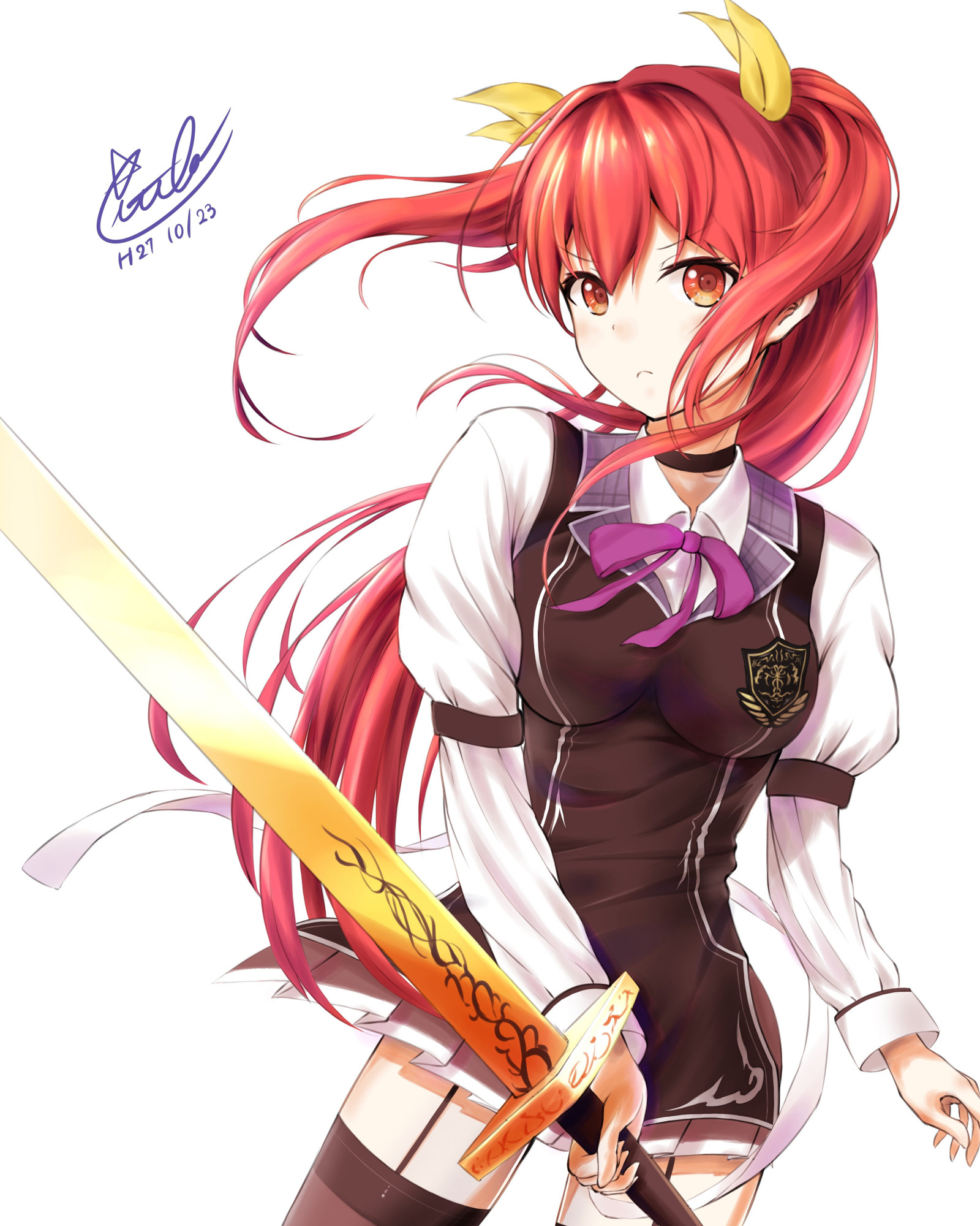 ilustração, Anime, desenho animado, Rakudai Kishi Sem Cavalaria, Stella Vermillion, Mangaka, 4000x5000 px