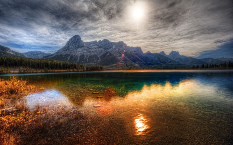 2560x1600 px, HDR, lake, mountain, nature, reflection 2560x1600 px, HDR, lake, mountain, nature, reflection