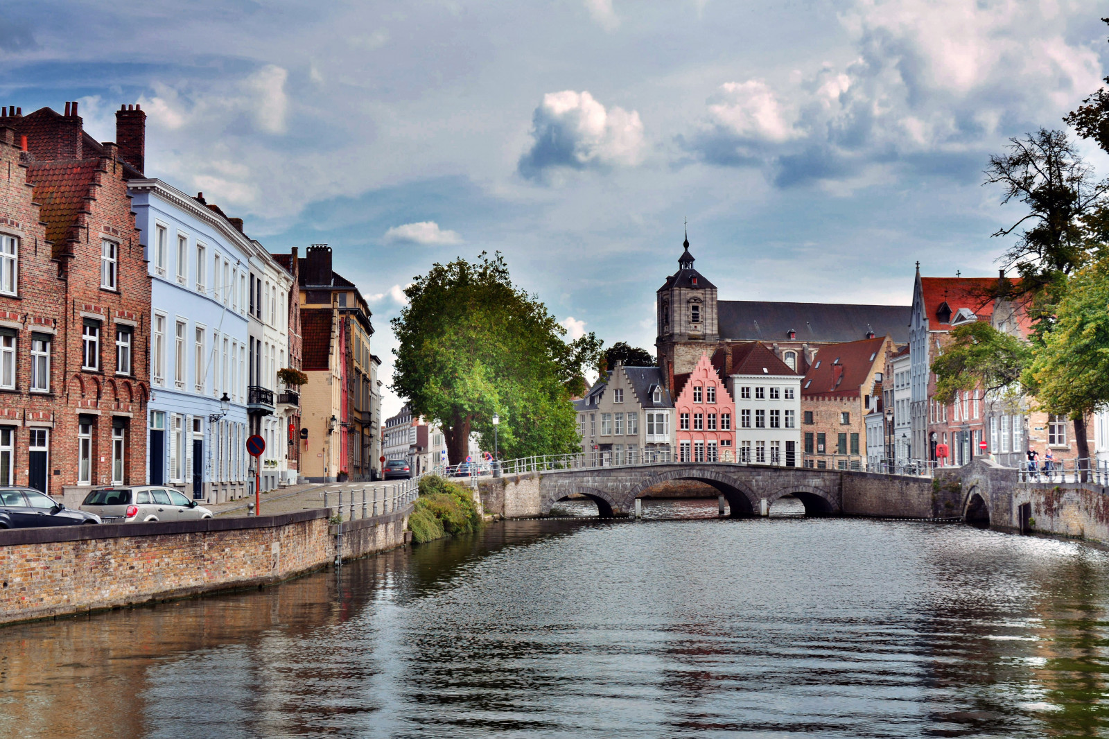 by, gade, vand, bygning, afspejling, himmel, Turisme, flod, HDR, by, kanal, Bank, træ, vandløb, kanal, arquitectura, vandveje, krop af vand, ture, brujas, Belgica