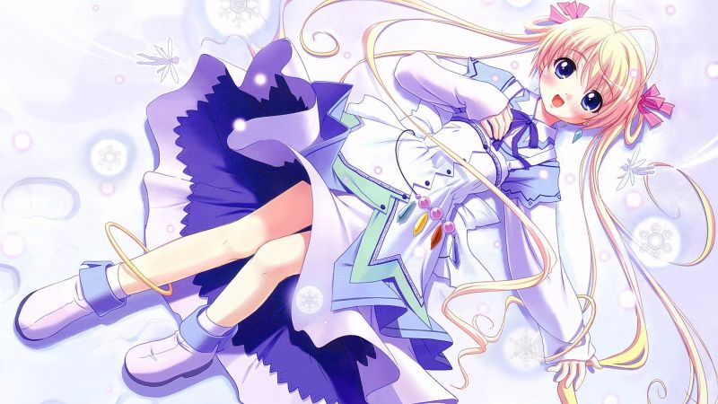 ilustrace, blondýnka, dlouhé vlasy, anime, anime dívky, modré oči ilustrace, blondýnka, dlouhé vlasy, anime, anime dívky, modré oči