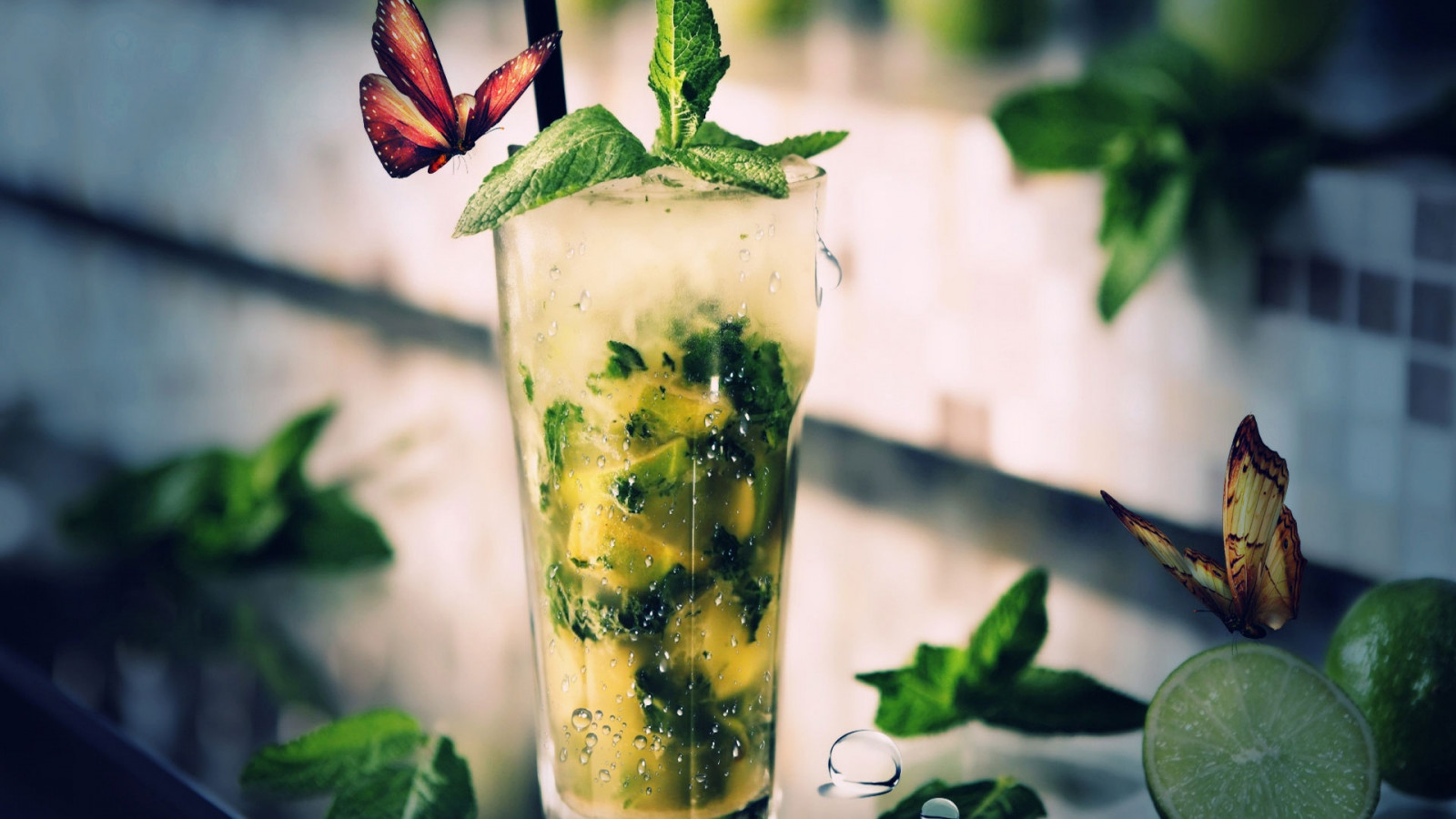 cibo, verde, bere, lime, Mojito, fiore, pianta, flora, farfalle, cocktail, produrre, liquore, Bevanda alcolica, mint Julep