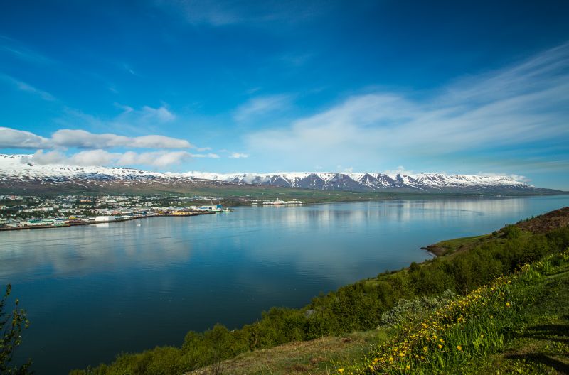 Landschaft, Berge, Meer, Bucht, Sonnenlicht, See