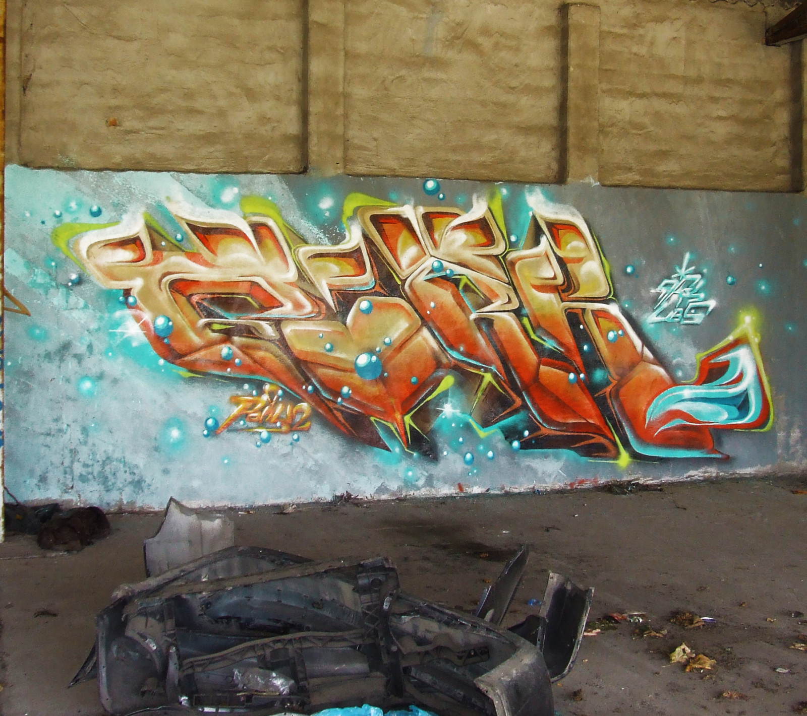 Červené, žlutý, Vidlička, grafiti, pouliční umění, Budapest, Maďarsko, nástěnná malba, UMĚNÍ, automobilového designu, UBS, afx, sw307