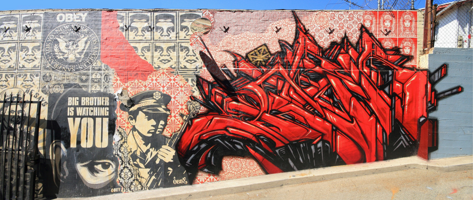 Mauer, Säbel, Graffiti, Straßenkunst, Wandgemälde, KUNST, Los Angeles, Msk, Shepardfairey, 7thlet