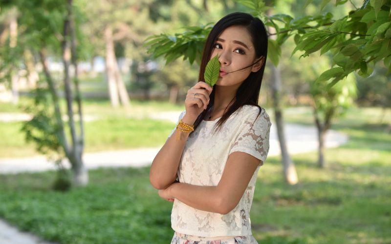 donne, modello, capelli lunghi, asiatico, fotografia, vestito