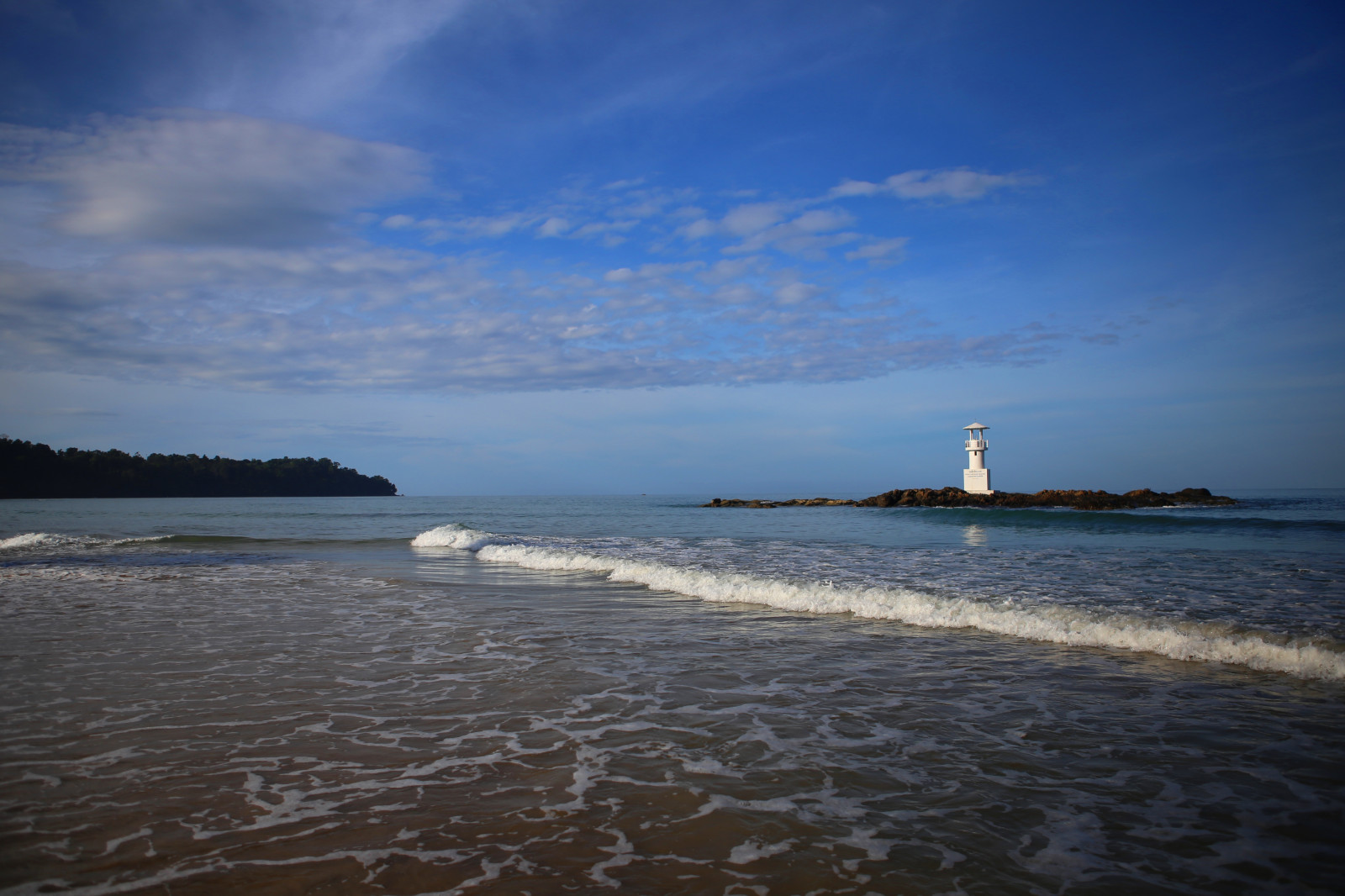leuchtturm, faro, tramonto, oceano, Tailandia, khao, lak, spiaggia, filo, wellen, riflessione, all'aperto, cielo, nuvole, silhouette, himmel, Wolke, Landschaft, Ufer, k ste, wasser, Ozean, vedere, meer