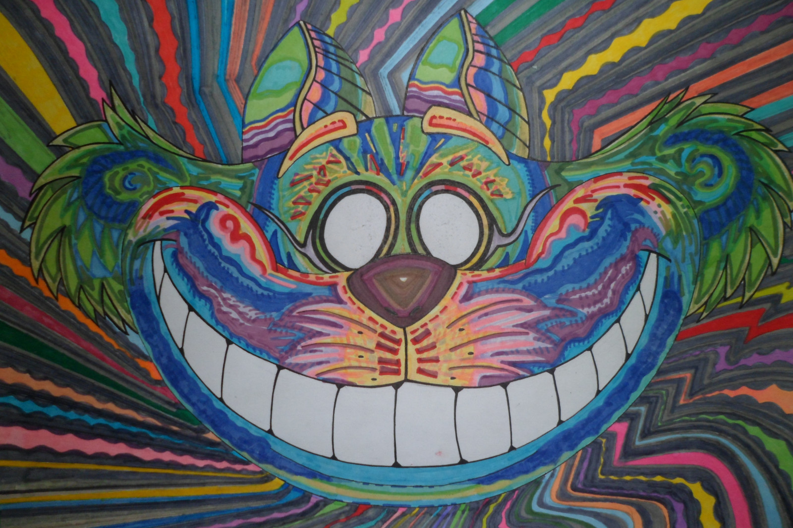 barva, Brasil, kočka, jádra, šťastný, design, gato, sorriso, papel, psychedelic, cor, psychedelie, Ilustrace, ilustrační, desenho, Canetinhas, Shiredelichappy, Shiredelic