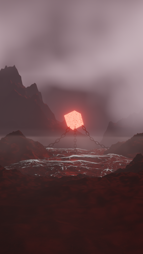 water,mist,cube,chains,render,chained