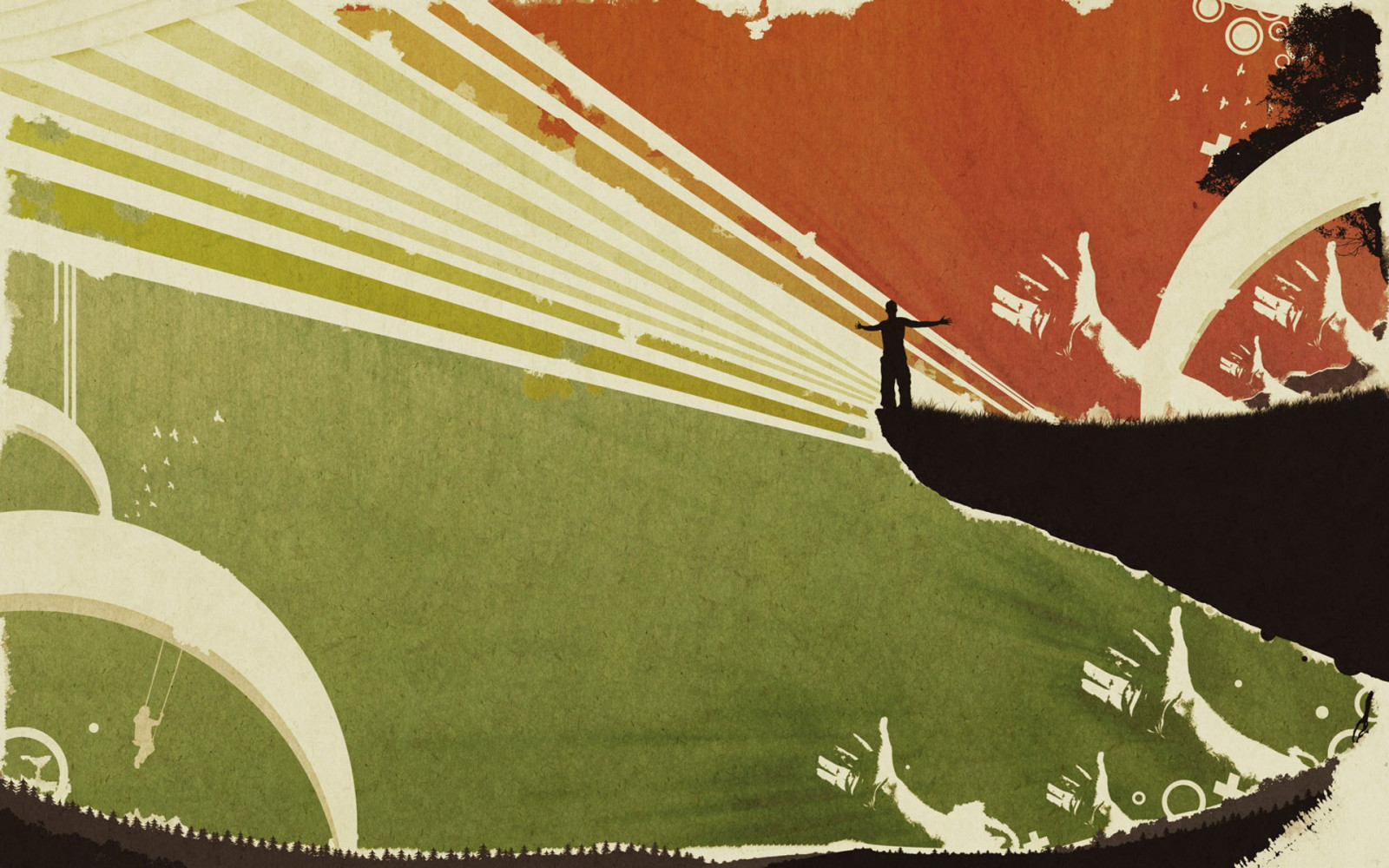 ilustrace, abstraktní, umělecká díla, zelená, nástěnná malba, UMĚNÍ, barva, design