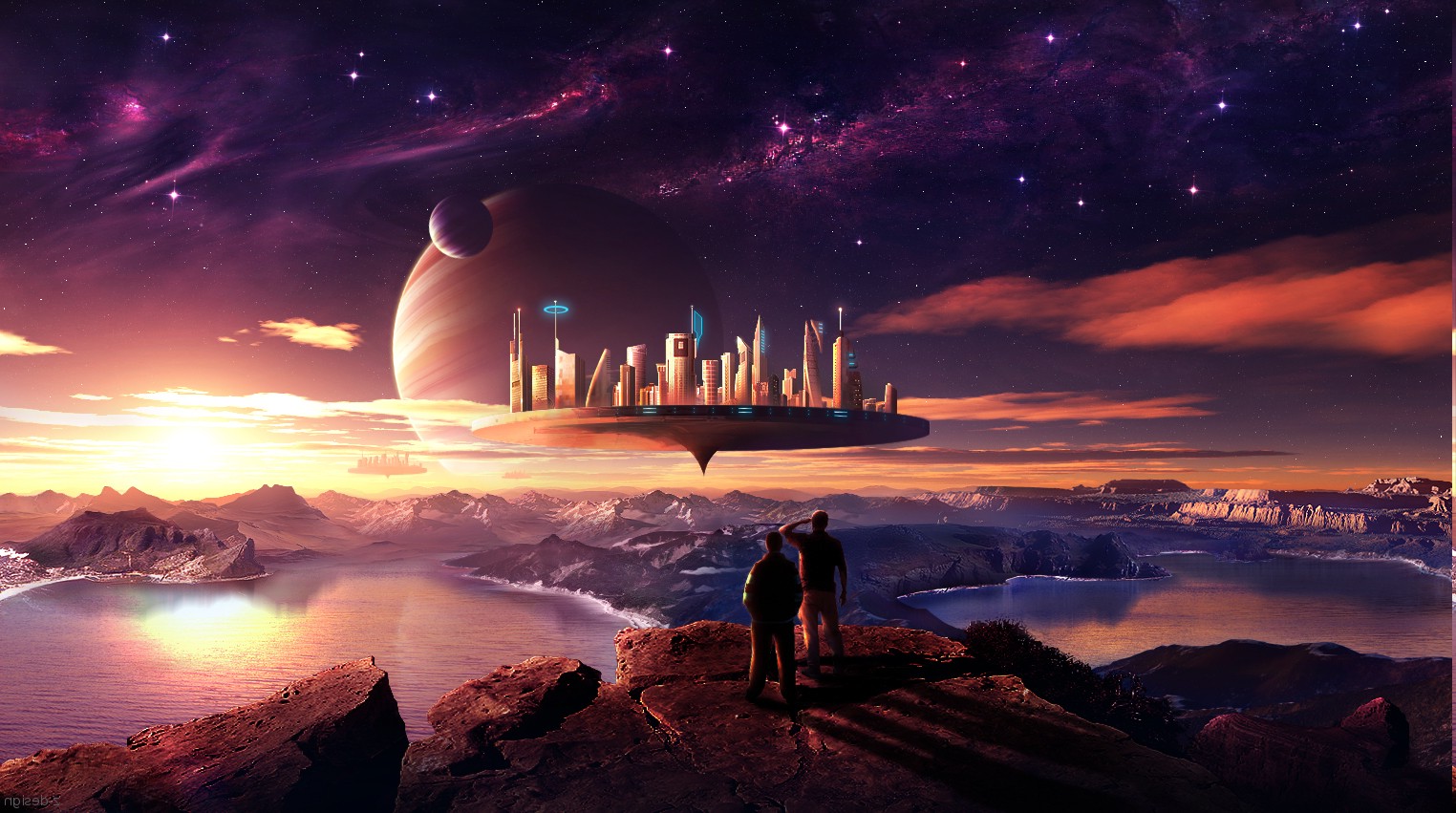 1524x851 px, Fantasy sztuki, planeta