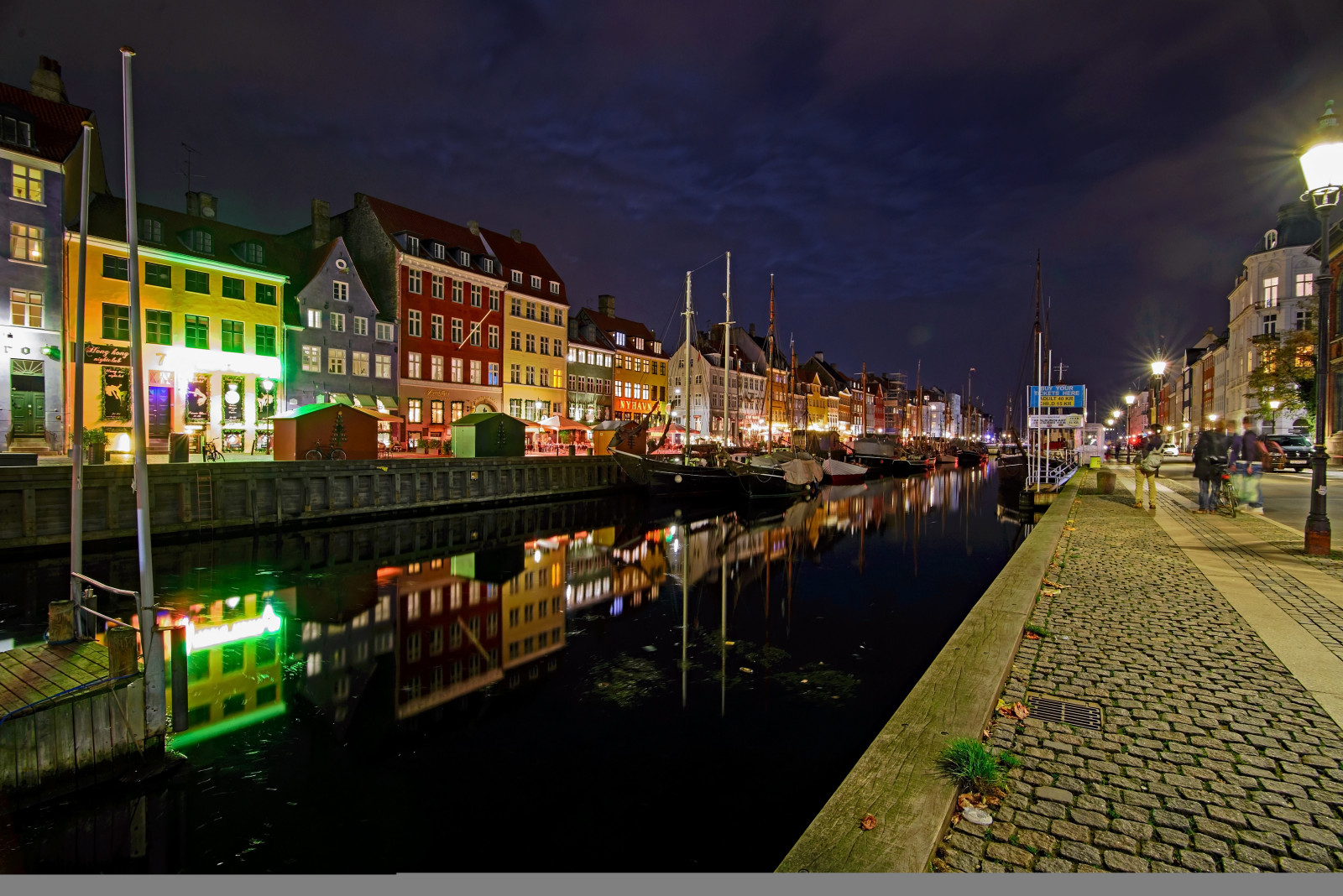 ความยาวนาน, การท่องเที่ยว, การท่องเที่ยว, น้ำ, กลางคืน, อาคาร, การสะท้อน, โคเปนเฮเกน, แนวนอน, เดนมาร์ก, เรือ, ตอนเย็น, nyhavn, คลอง, cityscape, สถานที่สำคัญ, nydavid1234d600