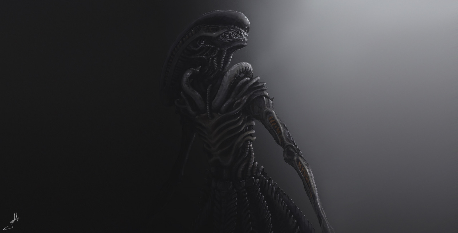 Wallpaper : dark, artwork, Xenomorph, aliens 2560x1307 ...