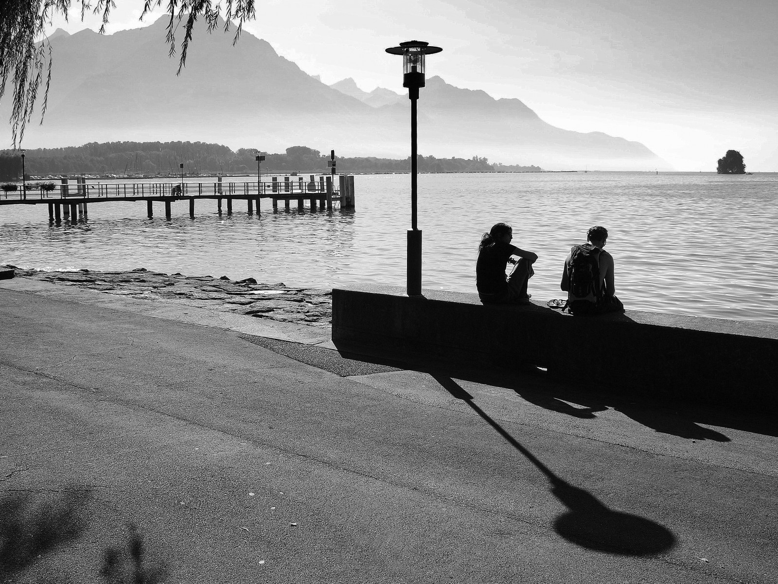 jezero, večer, molo, mír, Ženeva, mléko, klidný, uklidnit, nábřeží, Klid, odpočinek, večírek, milenka, quai, Villeneuve, calme, Jetee, repo, Serenit, d barcad re, zúčtování