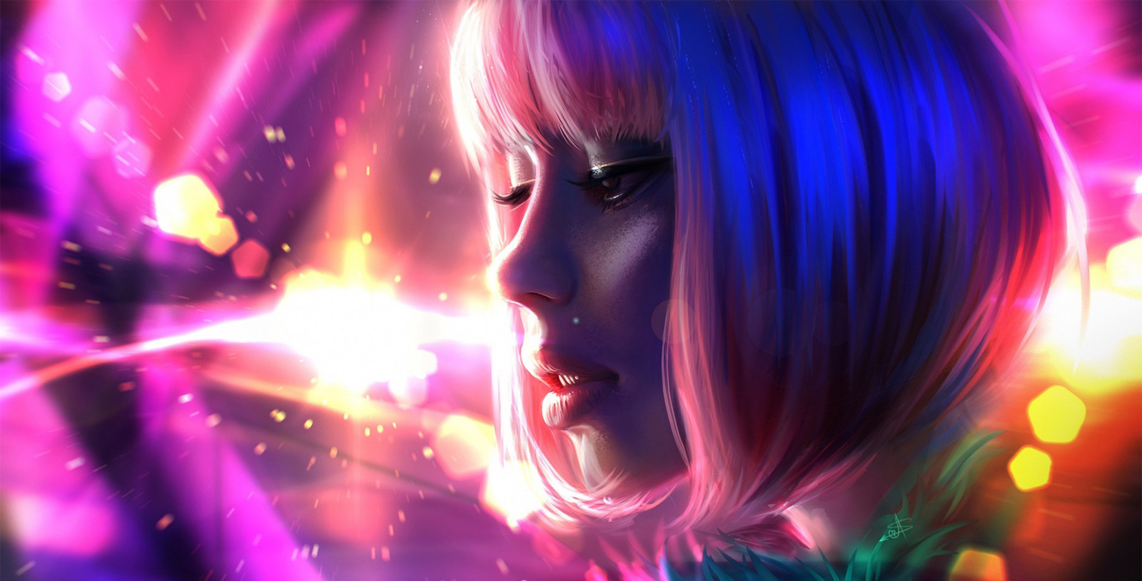 2118x1080 px, digitale Kunst, Frau
