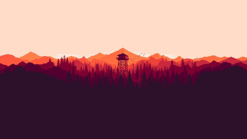 krajina, videohry, západ slunce, umělecká díla, svítání, Firewatch krajina, videohry, západ slunce, umělecká díla, svítání, Firewatch