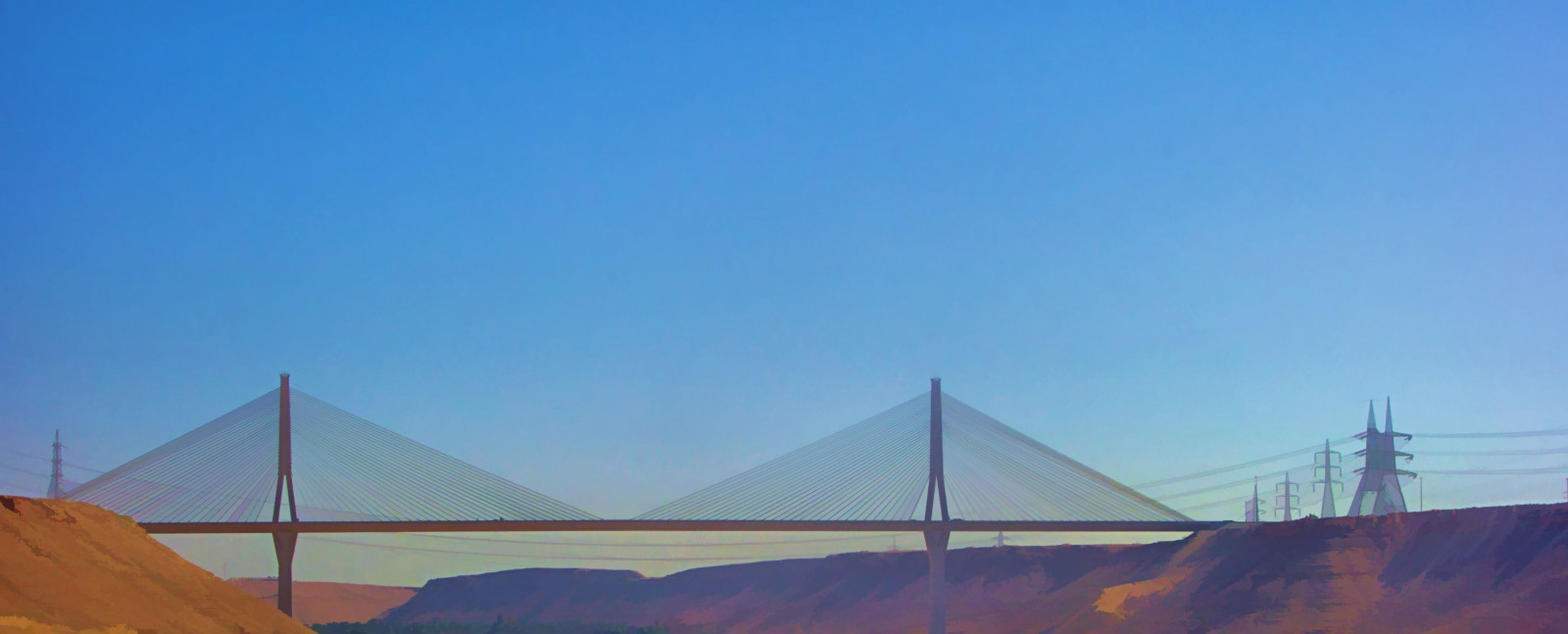 slunečnímu záření, krajina, architektura, nebe, umělecká díla, ráno, most, poušť, vítr, horizont, soumrak, inženýrství, rokle, arabština, památník, umělecký, oblohy, přistát, Arab, flickrstruereflection1, střední východ, saúdská, arábie, Saudská arábie, suspensionbridge, Rijád, mazaný, modrá obloha, rozpětí, Desertscape