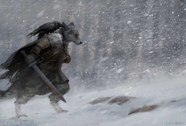 furry,lofi,warrior,snow,Kenket,sword