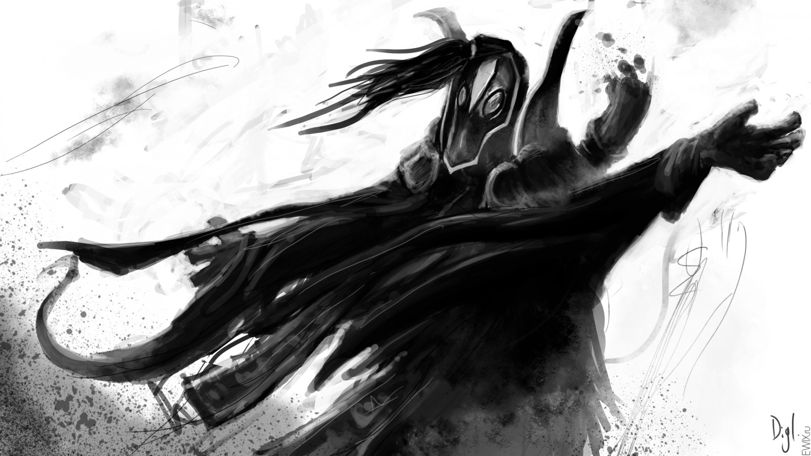 výkres, ilustrace, černobílý, Dota 2, rubick, UMĚNÍ, skica, Černý a bílý, monochromatické fotografování, postava výkres