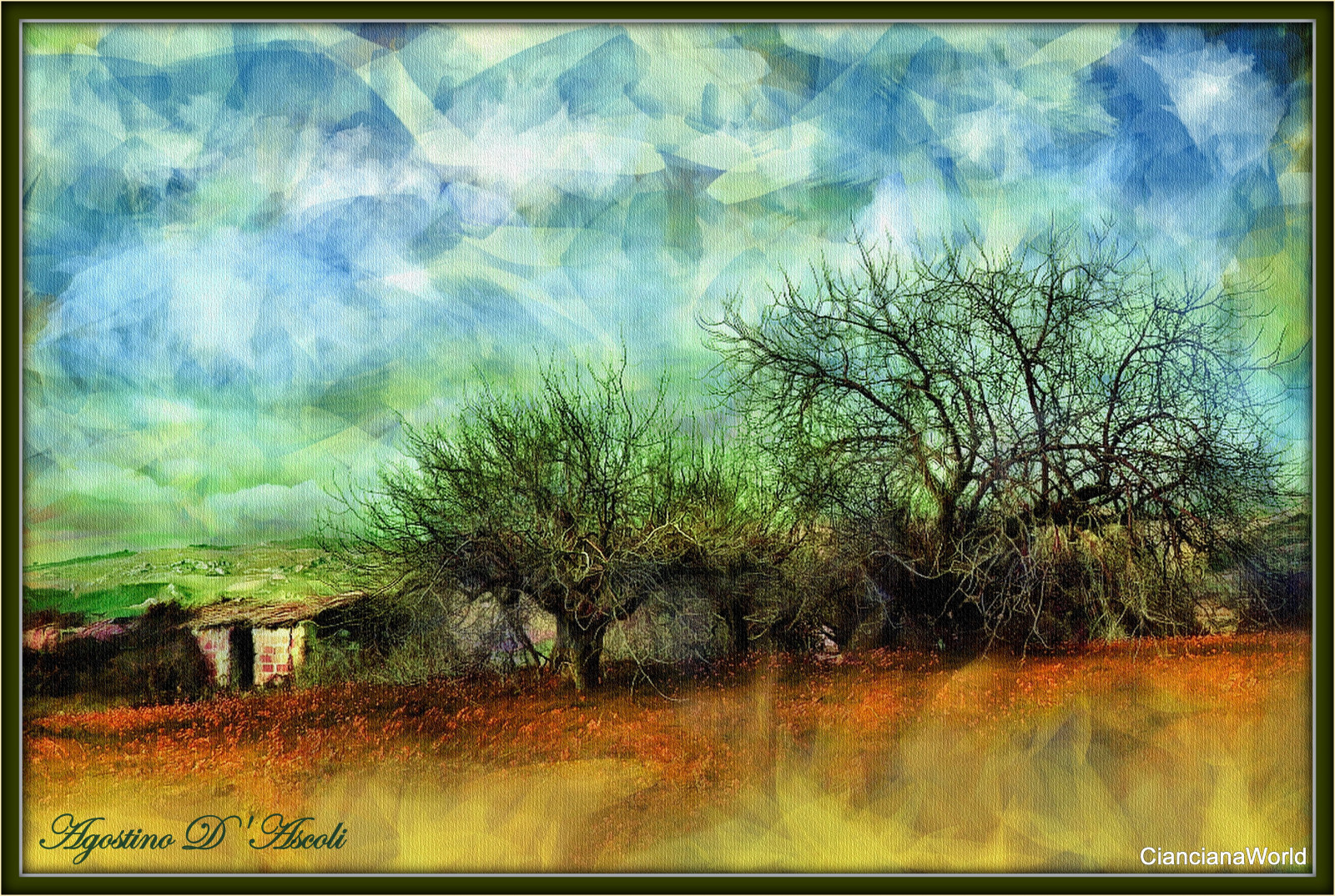 UMĚNÍ, agostinodascoli, alberi, inverno, Nikon, NIKKOR, Příroda, digitální umění, digitalpainting, digitalgraph, krajina, Photoshop, Paesaggi, photopainting, piante, Cianciana, colore, tvořivý, cielo, plná barva, textura